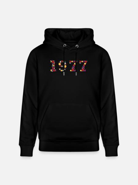 Flowers 1977 - Stanley/Stella Unisex Bio-Hoodie CRUISER - Schwarz