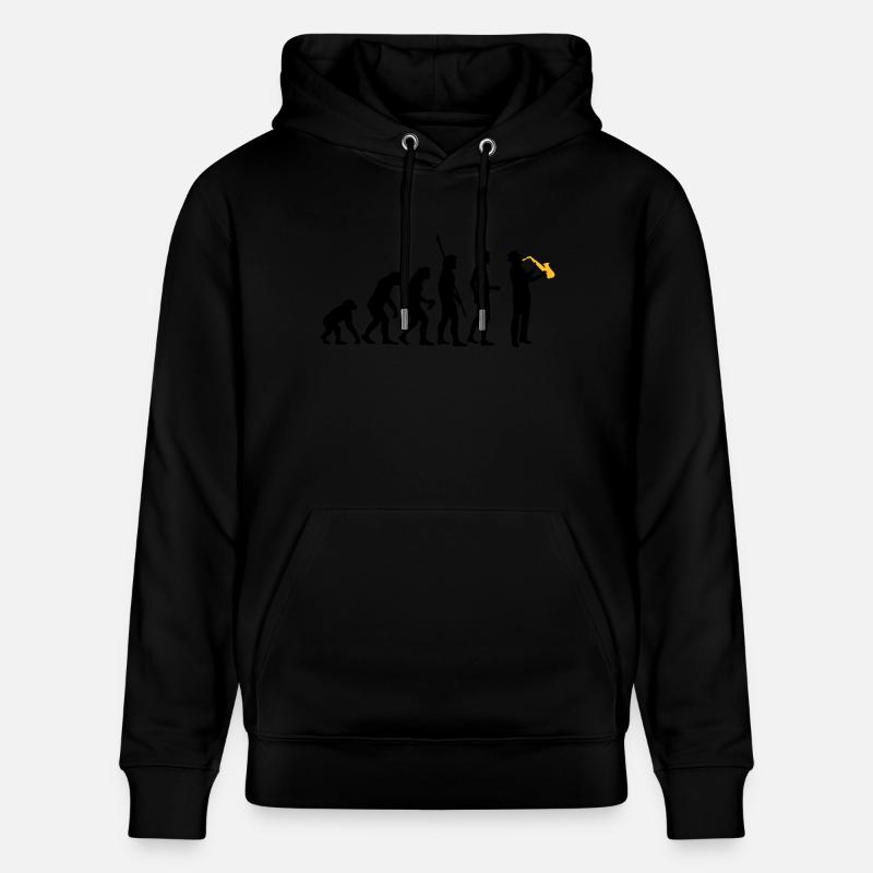 evolution_saxophon_a_2 - Stanley/Stella CRUISER Unisex Organic Hoodie - black