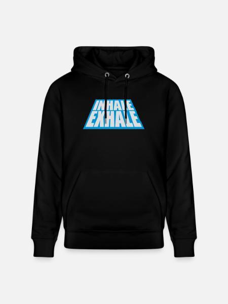 inhale exhale yoga quote - Stanley/Stella CRUISER Unisex Organic Hoodie - black