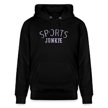 Sports Junkie sucht süchtig fitness gym - Stanley/Stella Unisex Bio-Hoodie CRUISER  - Schwarz - Vorne - Alina (178cm) & Michal (187cm)