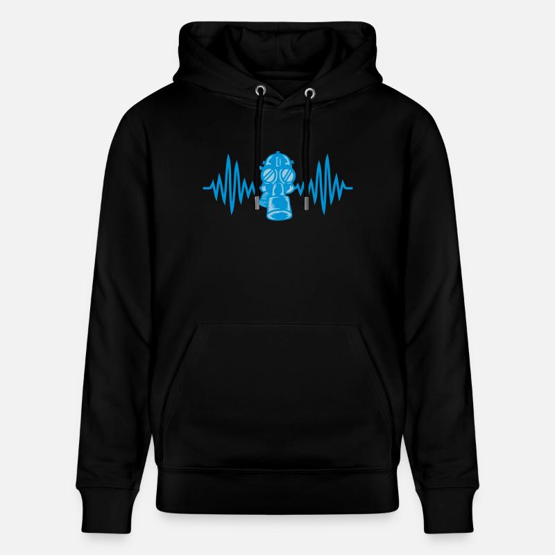 Heartbeat Retro Gas Mask Pulse - Sweat à capuche bio CRUISER Stanley/Stella Unisexe - noir
