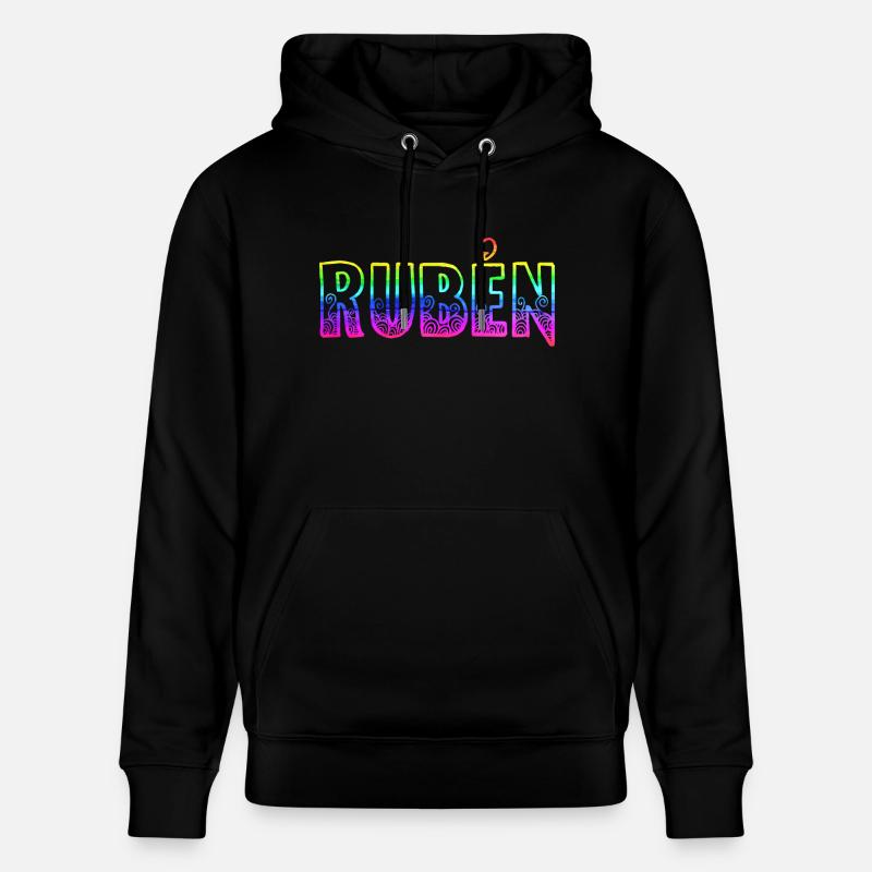 Rubén RS Arc-en-ciel - Sweat à capuche bio CRUISER Stanley/Stella Unisexe - noir