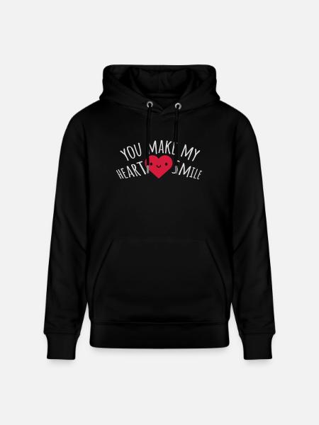 make my heart smile - Stanley/Stella CRUISER Unisex Organic Hoodie - black