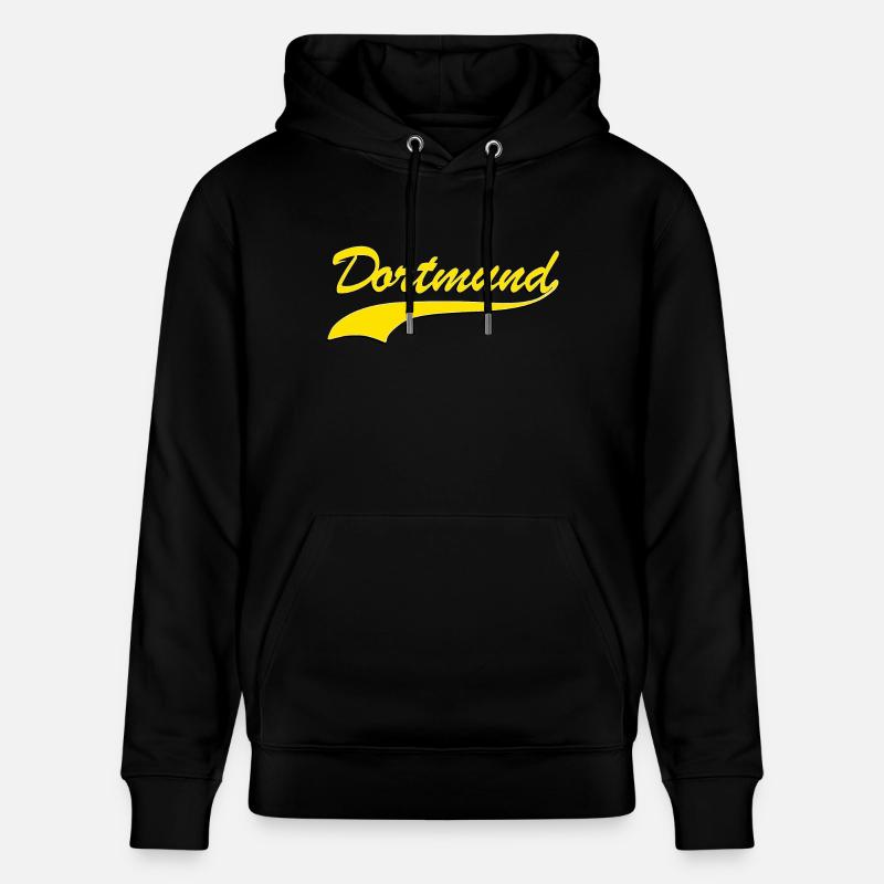 Dortmund lettrage rétro jaune - Sweat à capuche bio CRUISER Stanley/Stella Unisexe - noir
