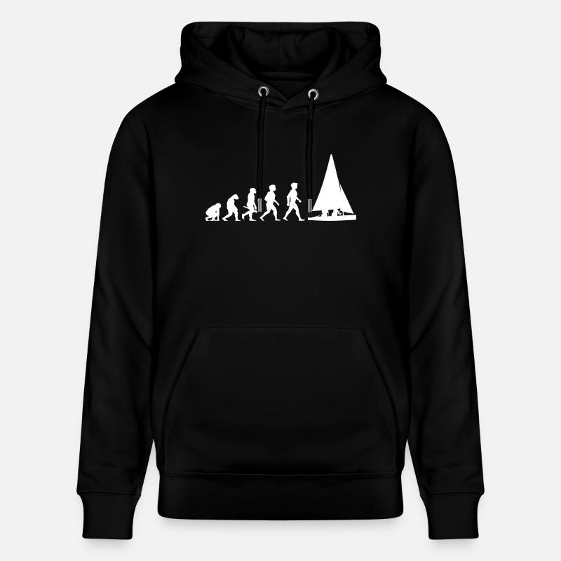 Evolution sailing sailboat sailing ship - Stanley/Stella CRUISER Unisex Organic Hoodie - black
