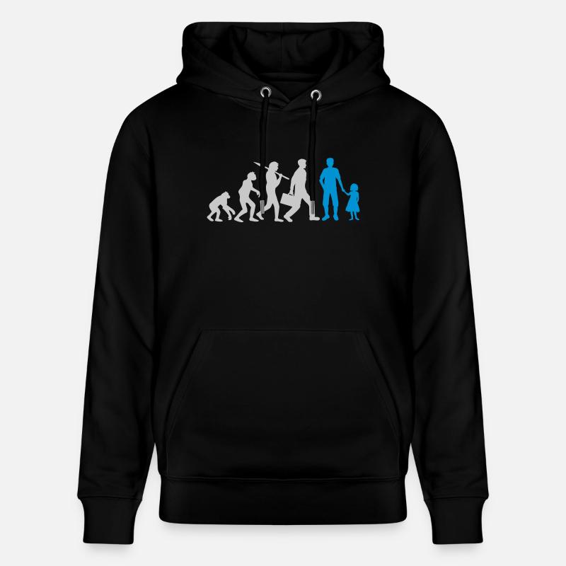 Evolution Papa Tochter Kind - Stanley/Stella Unisex Bio-Hoodie CRUISER - Schwarz