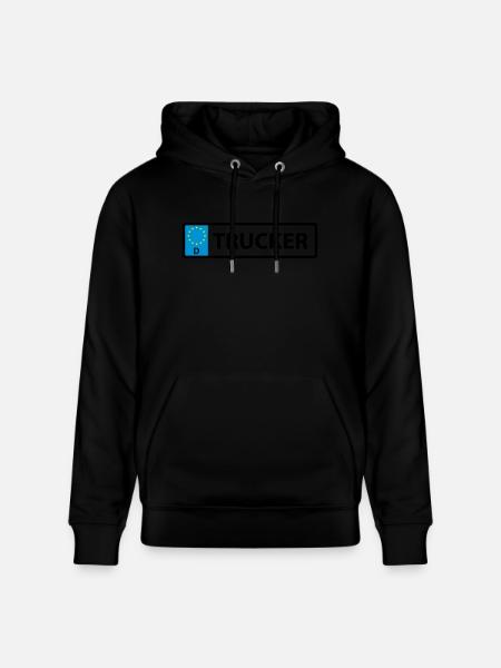 Nummernschild Trucker - Stanley/Stella Unisex Bio-Hoodie CRUISER - Schwarz