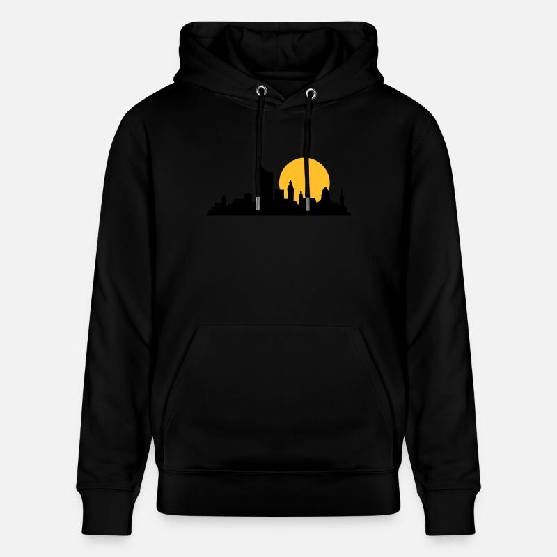 leipzig skyline - Stanley/Stella Unisex Bio-Hoodie CRUISER  - Schwarz