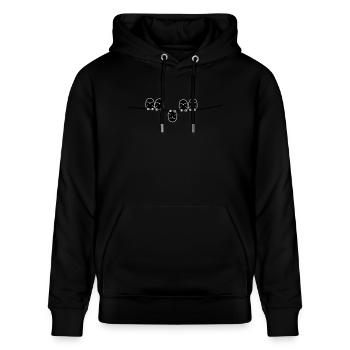 be different, be you - Stanley/Stella Unisex Bio-Hoodie CRUISER  - Schwarz - Vorne - Alina (178cm) & Michal (187cm)