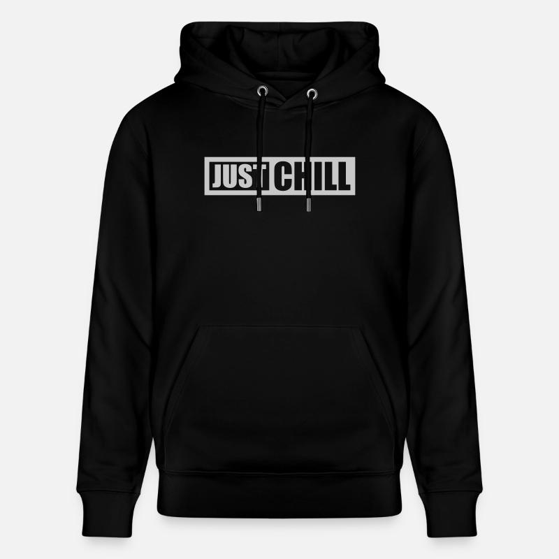 Logo Just Chill Texte - Sweat à capuche bio CRUISER Stanley/Stella Unisexe - noir