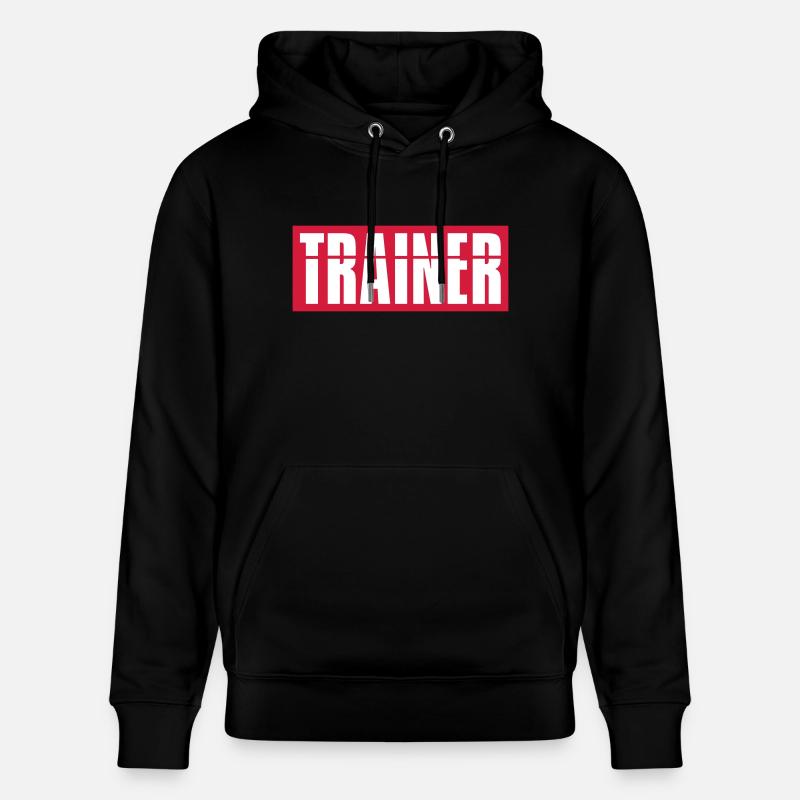 Logo de l'entraîneur rouge - Sweat à capuche bio CRUISER Stanley/Stella Unisexe - noir
