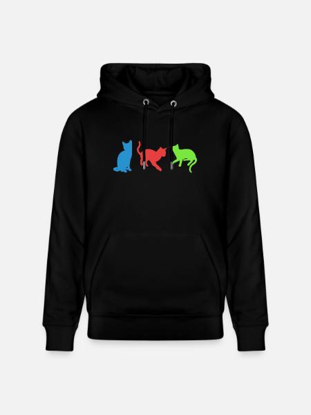 cats - Stanley/Stella CRUISER Unisex Organic Hoodie - black
