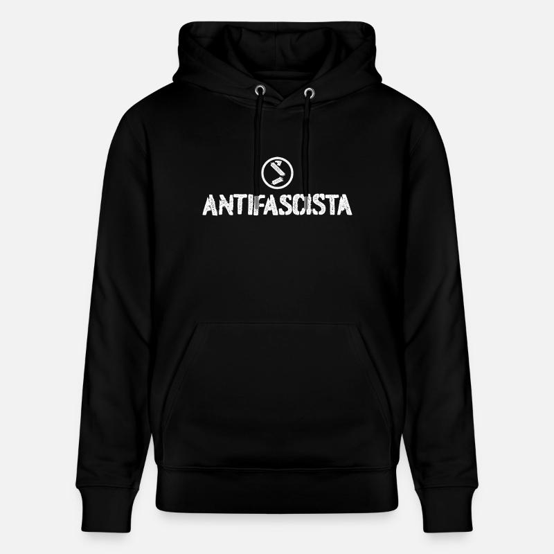Antifasciste - Sweat à capuche bio CRUISER Stanley/Stella Unisexe - noir