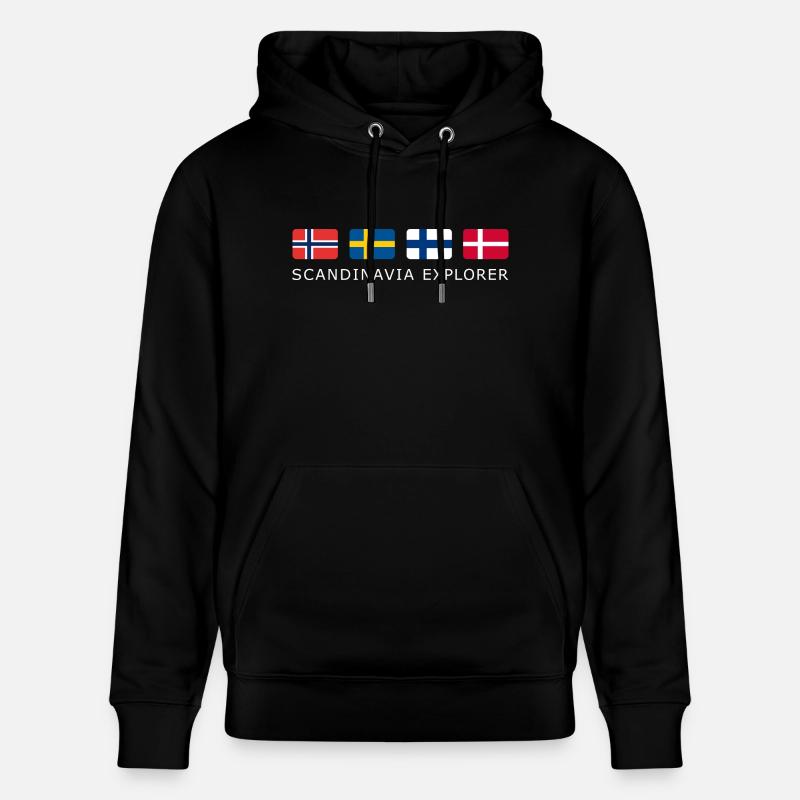 SCANDINAVIA EXPLORER white-lettered - Sweat à capuche bio CRUISER Stanley/Stella Unisexe - noir