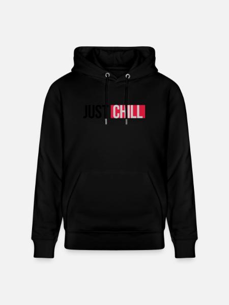 Just Chill Text Logo - Stanley/Stella CRUISER Unisex Organic Hoodie - black