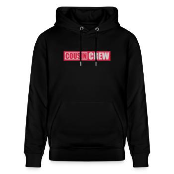 Cousin Crew Team Opa - Stanley/Stella Unisex Bio-Hoodie CRUISER  - Schwarz - Vorne - Alina (178cm) & Michal (187cm)
