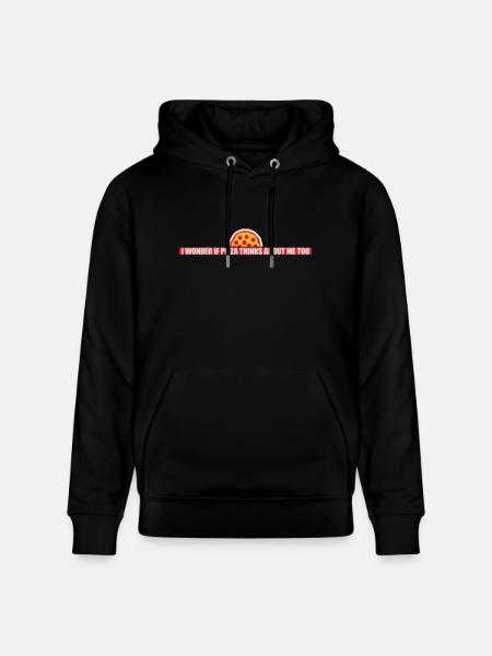 pizza thinks about me - Stanley/Stella CRUISER Unisex Organic Hoodie - black