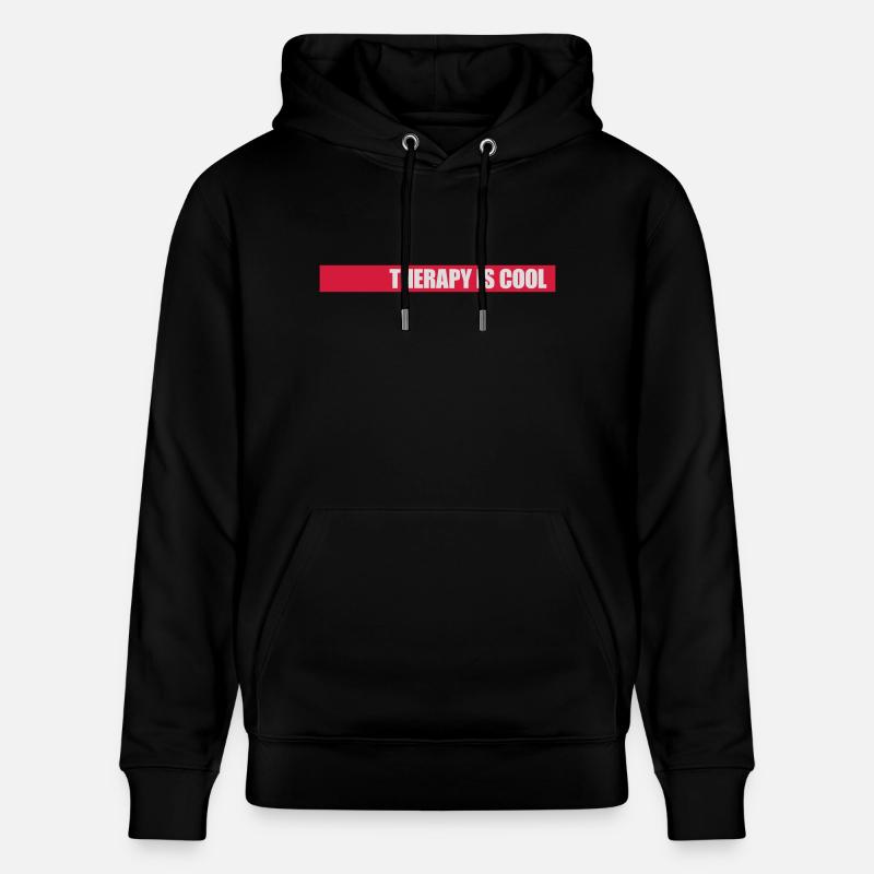therapy is cool Zitat - Stanley/Stella Unisex Bio-Hoodie CRUISER  - Schwarz