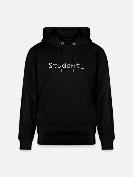 Student_ Logo White - Stanley/Stella CRUISER Unisex Organic Hoodie - black