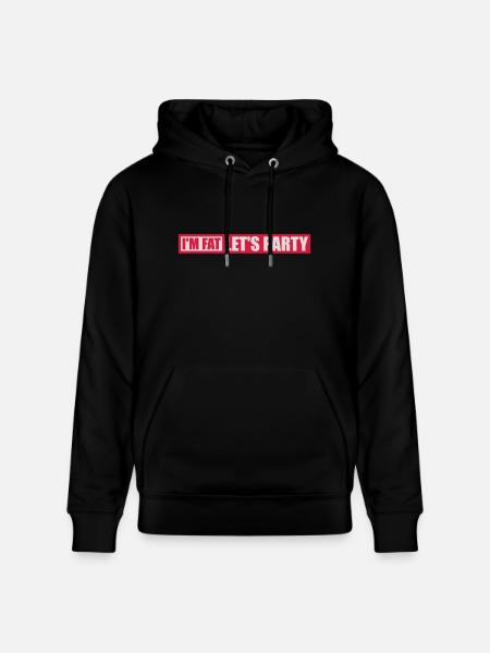 at the fat lets party - Stanley/Stella CRUISER Unisex Organic Hoodie - black
