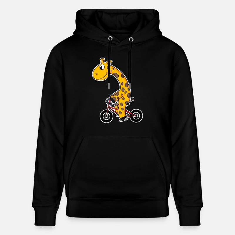Girafe sur vélo - Sweat à capuche bio CRUISER Stanley/Stella Unisexe - noir
