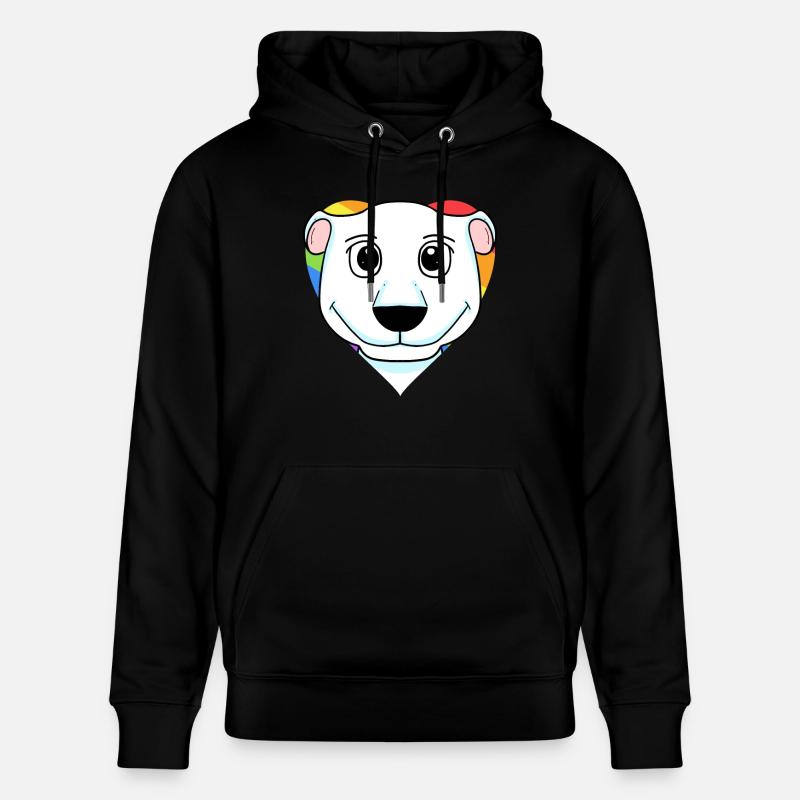 LGBT Tier Eisbär Regenbogen Herz - Stanley/Stella Unisex Bio-Hoodie CRUISER  - Schwarz