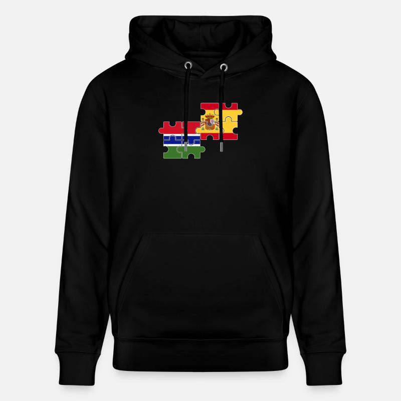 Gambie, Espagne, Drapeau, Espagnol, Gambien - Sweat à capuche bio CRUISER Stanley/Stella Unisexe - noir