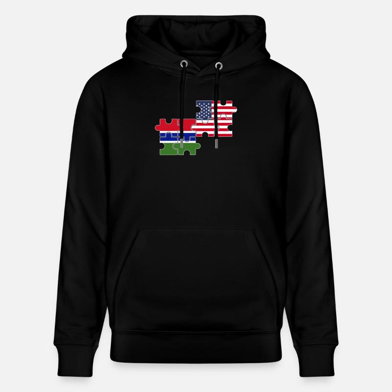 Gambie USA Drapeau Américain Gambien - Sweat à capuche bio CRUISER Stanley/Stella Unisexe - noir