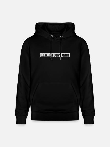 I don't care fact - Stanley/Stella CRUISER Unisex Organic Hoodie - black