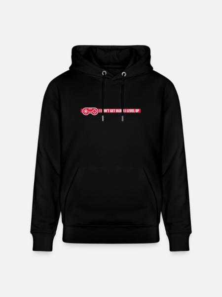 get older level up - Stanley/Stella CRUISER Unisex Organic Hoodie - black