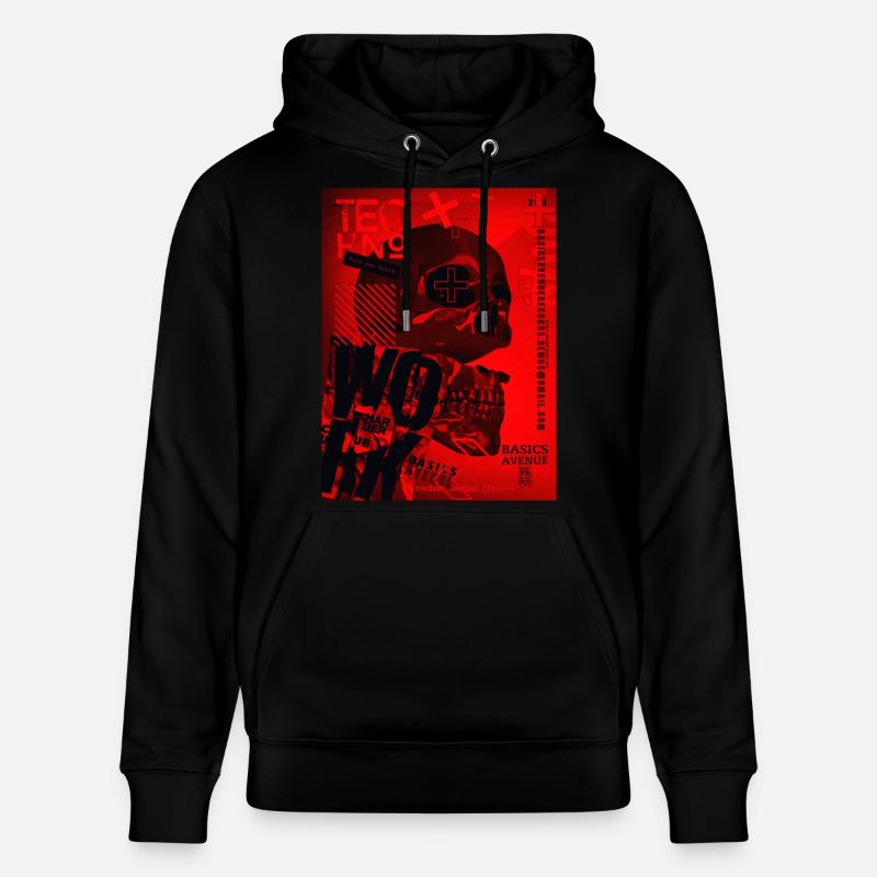 Crâne Rouge Techno Urbain - Sweat à capuche bio CRUISER Stanley/Stella Unisexe - noir
