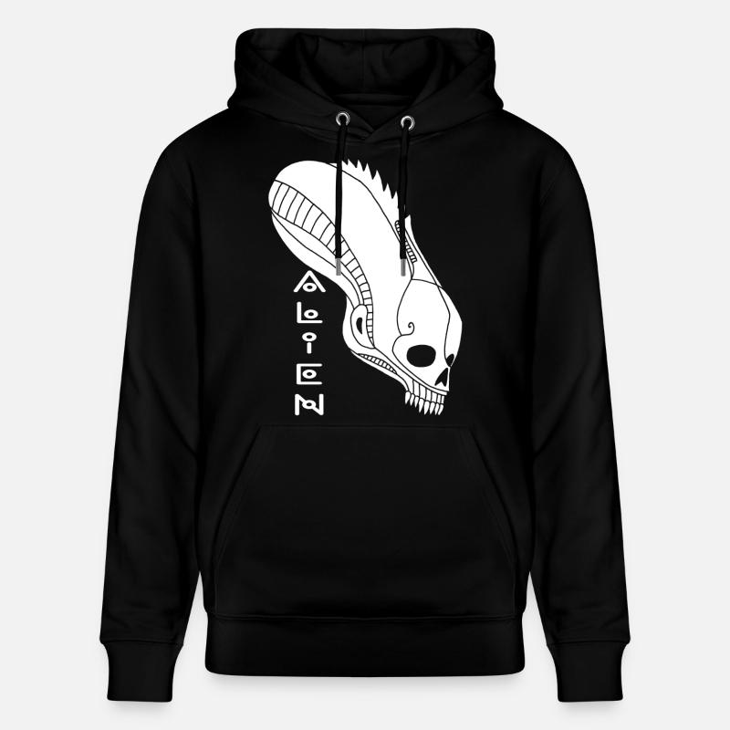 Weißer Alien-Schädel - Stanley/Stella Unisex Bio-Hoodie CRUISER  - Schwarz