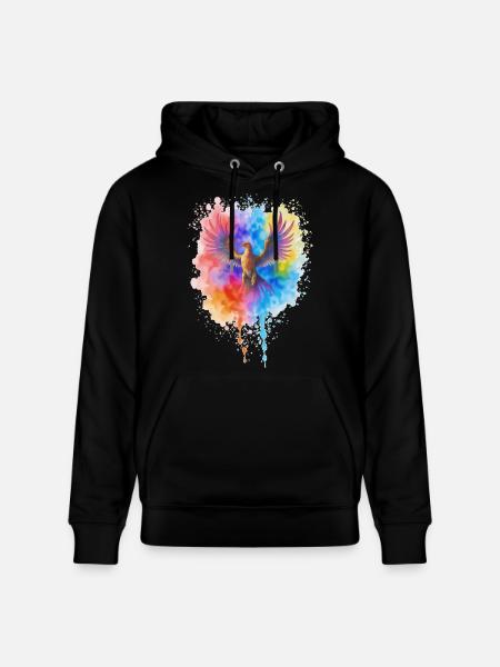Phénix aquarelle précipité - Sweat à capuche bio CRUISER Stanley/Stella Unisexe - noir