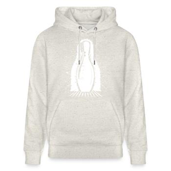 Bowling Pin - Stanley/Stella Unisex Bio-Hoodie CRUISER  - Beige meliert - Vorne - Alina (178cm) & Michal (187cm)