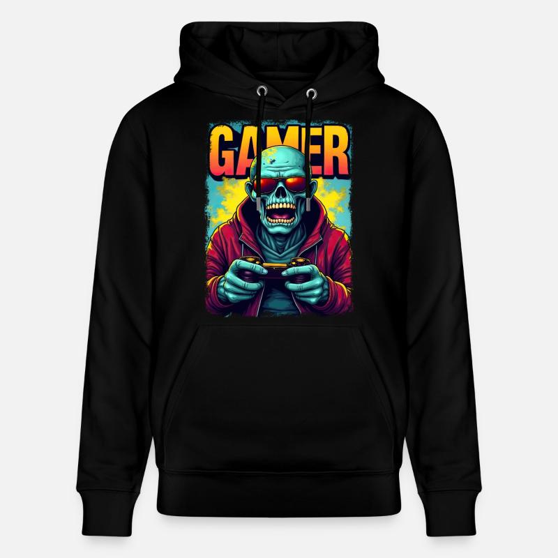 Zombie joueur avec manette - Sweat à capuche bio CRUISER Stanley/Stella Unisexe - noir