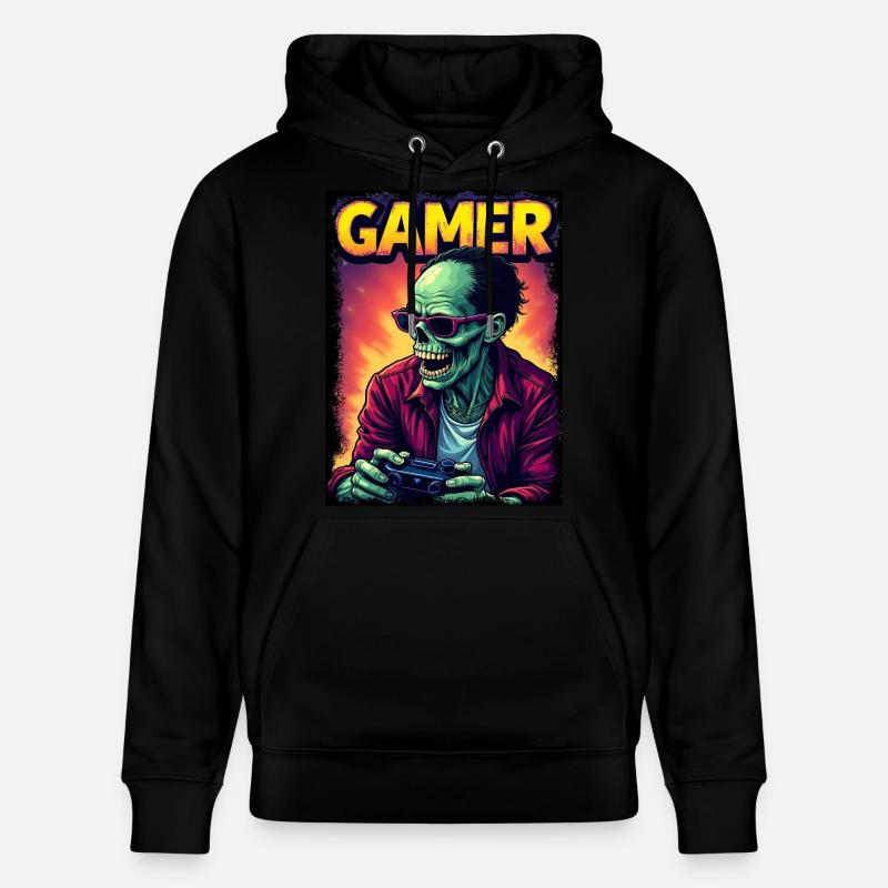 Zombie Gamer mit Controller - Stanley/Stella Unisex Bio-Hoodie CRUISER  - Schwarz