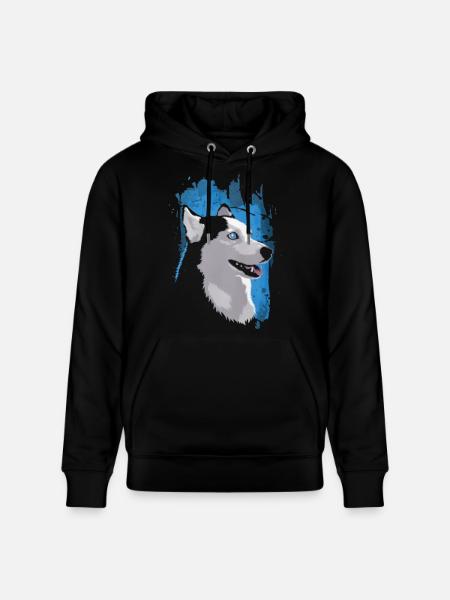 I Love Husky - Stanley/Stella CRUISER Unisex Organic Hoodie - black