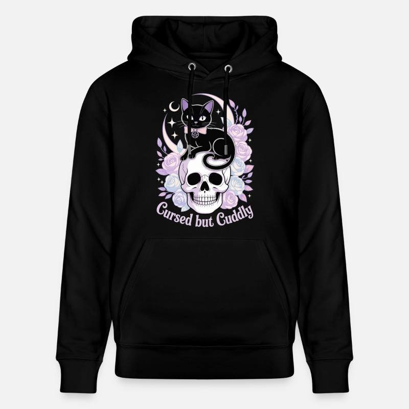 Maudit et câlin : Crâne de chat - Sweat à capuche bio CRUISER Stanley/Stella Unisexe - noir