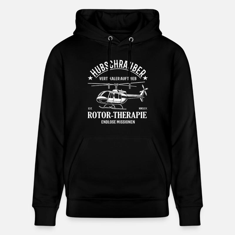 Hubschrauber Design – Vertikaler Auftrieb - Stanley/Stella Unisex Bio-Hoodie CRUISER  - Schwarz