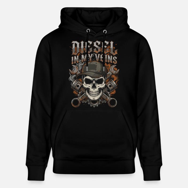 Mécanicien diesel, chauffeur de camion, routier. - Sweat à capuche bio CRUISER Stanley/Stella Unisexe - noir