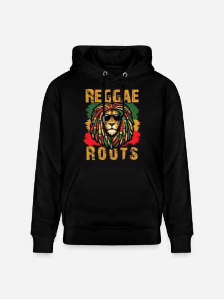 Lion Reggae Roots Rasta-Vibe - Stanley/Stella Unisex Bio-Hoodie CRUISER - Schwarz