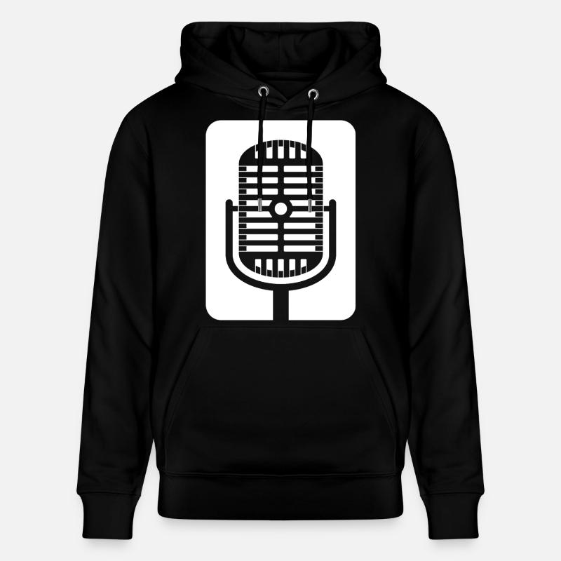 Retro-Mikrofon-Emblem - Stanley/Stella Unisex Bio-Hoodie CRUISER  - Schwarz