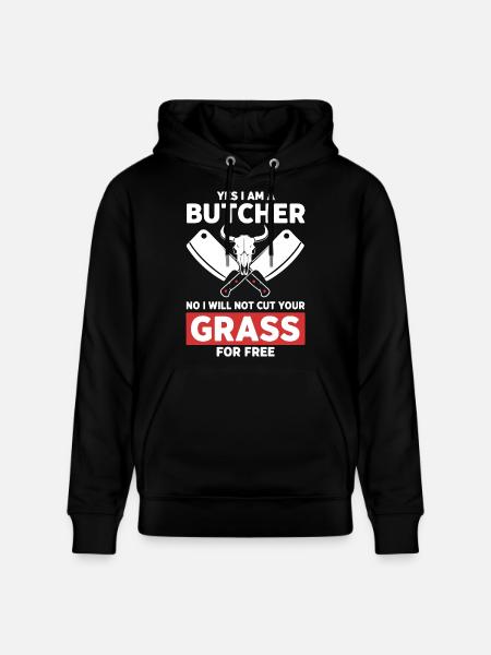 Humor-Schlächter schneidet kein Gras - Stanley/Stella Unisex Bio-Hoodie CRUISER  - Schwarz