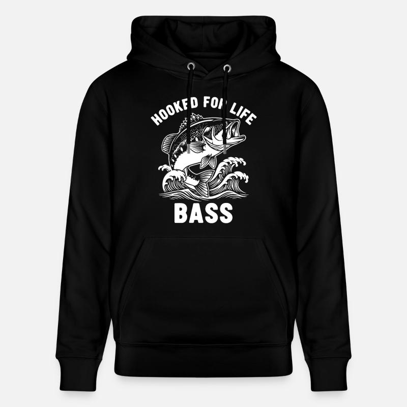 Passion Pêche Rivière Bar Blanc - Sweat à capuche bio CRUISER Stanley/Stella Unisexe - noir