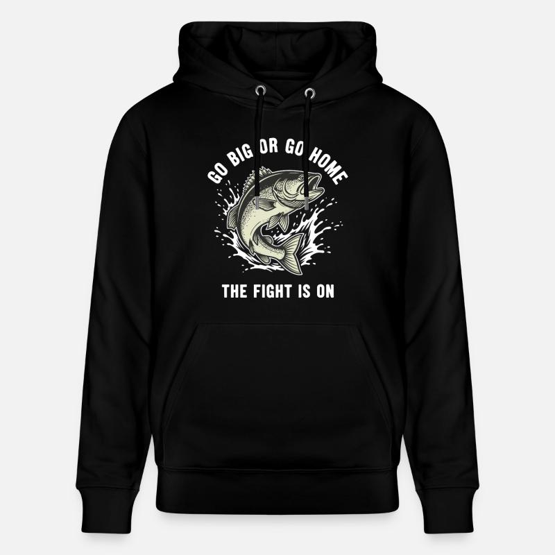 Angelfluss bekämpft große Fische - Stanley/Stella Unisex Bio-Hoodie CRUISER  - Schwarz