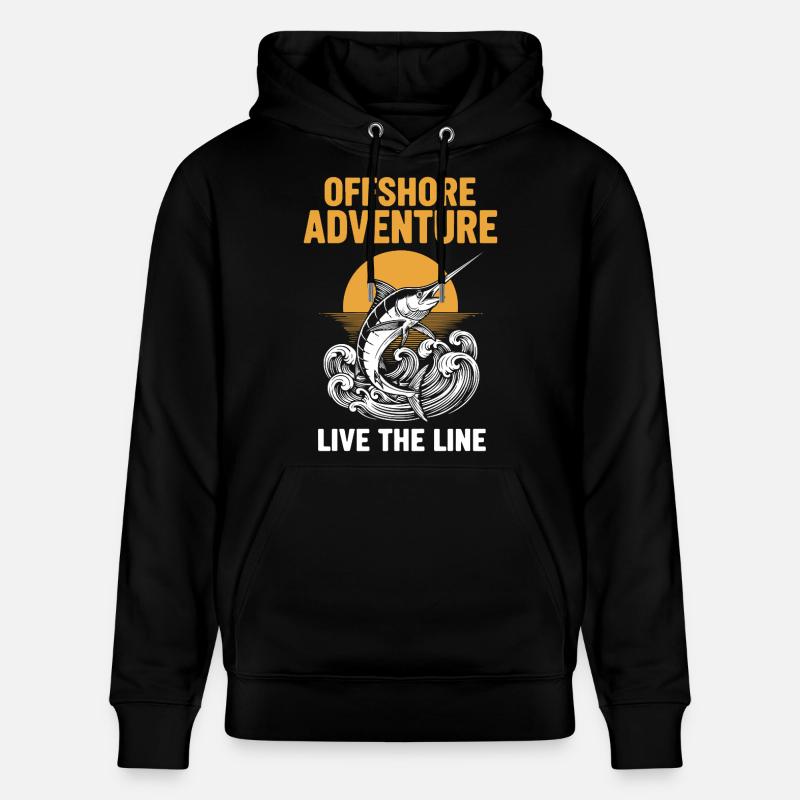 Fischerei-Seeschwertfisch-Abenteuer vor der Küste - Stanley/Stella Unisex Bio-Hoodie CRUISER - Schwarz