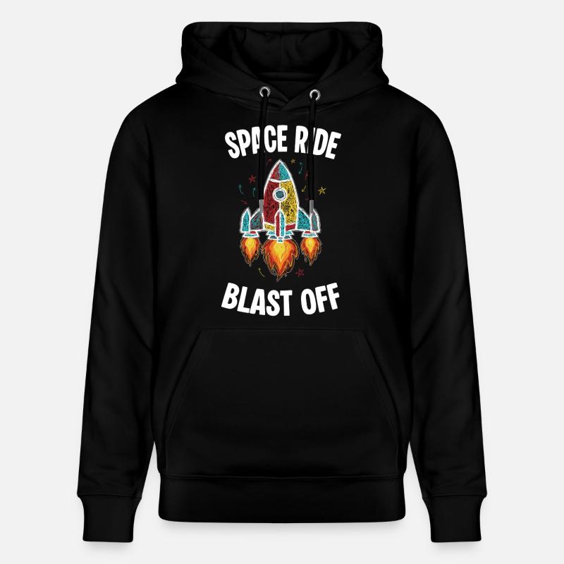 Fusée Espace Retro Scribble Blast Off - Sweat à capuche bio CRUISER Stanley/Stella Unisexe - noir