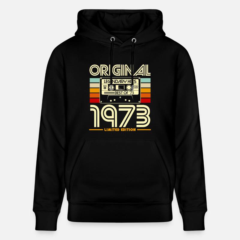 Original 1973 Cassette Rétro - Sweat à capuche bio CRUISER Stanley/Stella Unisexe - noir