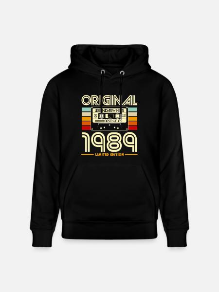1989 Limited Edition Retro-Kassette - Stanley/Stella Unisex Bio-Hoodie CRUISER  - Schwarz