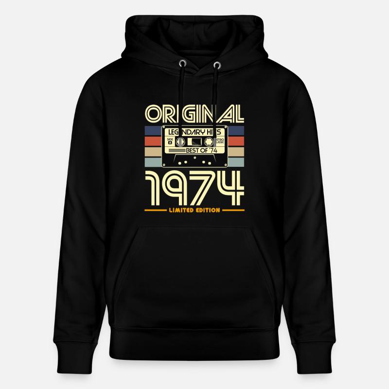 Original 1974 Cassette Rétro - Sweat à capuche bio CRUISER Stanley/Stella Unisexe - noir